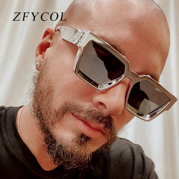 Men Sunglasses Silver Mirror Lens Elegant Design Luxury Hip Hop