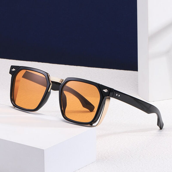 Vintage Steampunk Sunglasses For Men Gothic Dark Glasses Square Designer Sun Glasses Women Male UV400 zonnebril dames