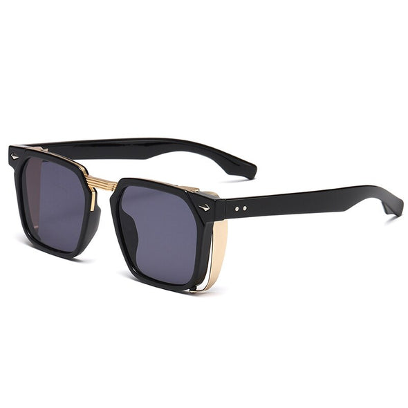 Vintage Steampunk Sunglasses For Men Gothic Dark Glasses Square Designer Sun Glasses Women Male UV400 zonnebril dames