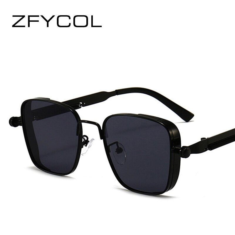ZFYCOL Steampunk Sunglasses Men 2023 Luxury Brand Designer Retro