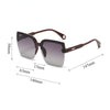 Oversized Sunglasses Man Woman Fashion Rimless Vintage Square Sun Glasses Eyewear Luxury Brand Design