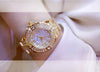 Women Diamond Gold Watch Luxury Rhinestone Bracelet Watches (with a ins Bracelet as gift)