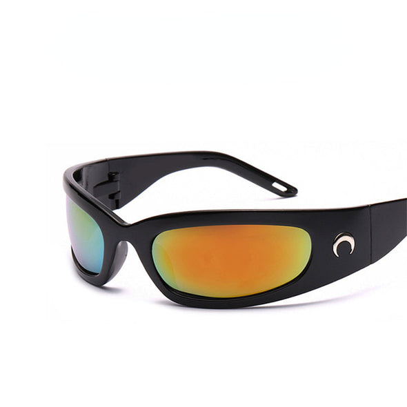 New Moon Rectangular Sunglasses for Women Man Vintage Outdoor Cycling Sports Hip Hop Punk Sun Glasses