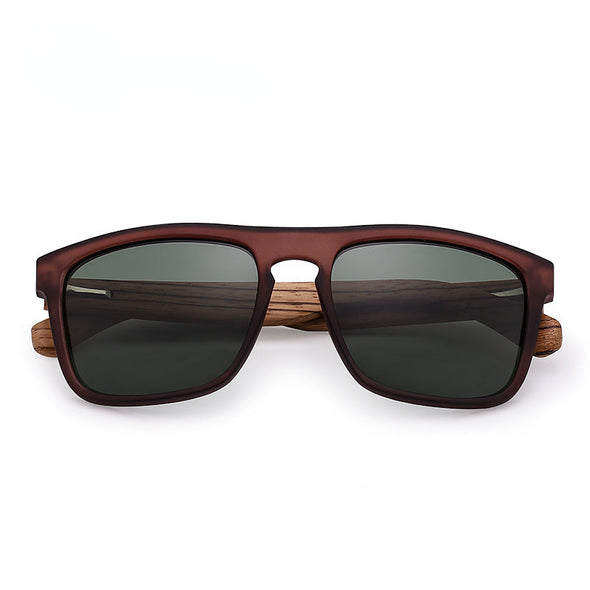 Natural Bamboo Sunglasses for Men Zebra Wood Sun Glasses Polarized Sunglasses Rectangle Lenses Driving UV400 GR8002