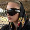 New Steampunk Oversized Sunglasses Women Men Future Technology Sense y2k Punk One Piece Sun Glaase 2000'S Brand Designer Eyewear