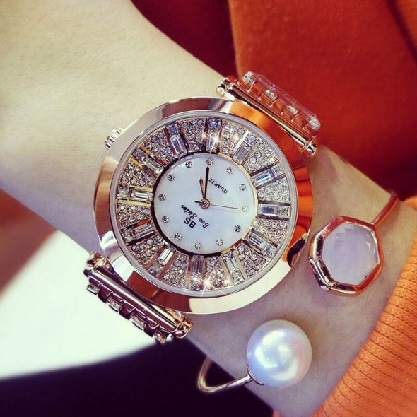 Bee Sister - New Watch Big Watch Women's Watch Full of Diamonds Quartz Watch Fashion