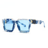 New Square Oversized Sunglasses Fashion Sky Blue White Color Eyewear Aolly Plastic Eyeglasses Frame