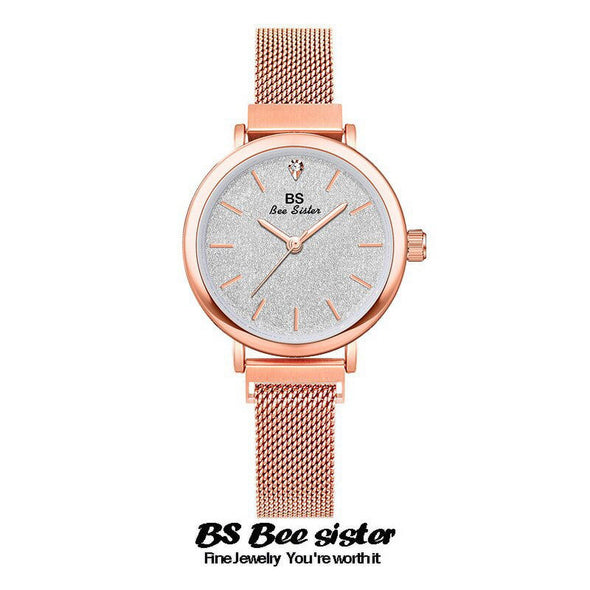 Bee Sister - New Watch Chain Watch Magnet Belt Women's Watch Quartz Watch Popular Fashion Glitter Surface
