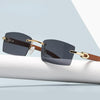 Sqaure Brand Designer Sunglasses Men Women Sun Glasses Wood Frames Rimless Black Eyeglasses Fashion Eyewear Gafas De Sol