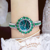 Bee Sister - New Watch Women's Simple Elegant Ins Style Mild Luxury Retro Malachite Texture Small Green Watch