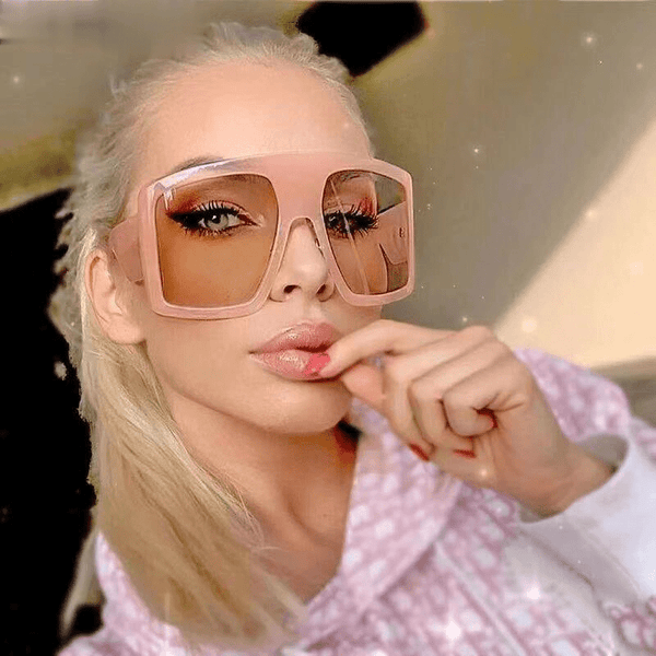 2021 Vintage Big Frame Oversized Sunglasses Women Pink Sun Glasses Me Jollynova