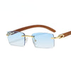 Sqaure Brand Designer Sunglasses Men Women Sun Glasses Wood Frames Rimless Black Eyeglasses Fashion Eyewear Gafas De Sol
