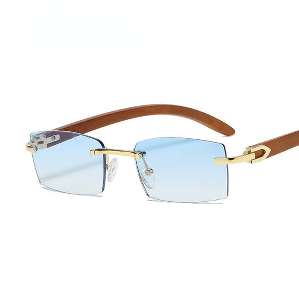 Sqaure Brand Designer Sunglasses Men Women Sun Glasses Wood Frames Rimless Black Eyeglasses Fashion Eyewear Gafas De Sol