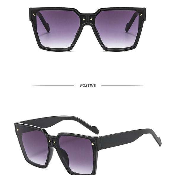 Brand Designer Sunglasses Women Vintage Black Mirror Sun Glasses For Fashion Big Frame Glasses Gradient Sun Glasses Female UV400