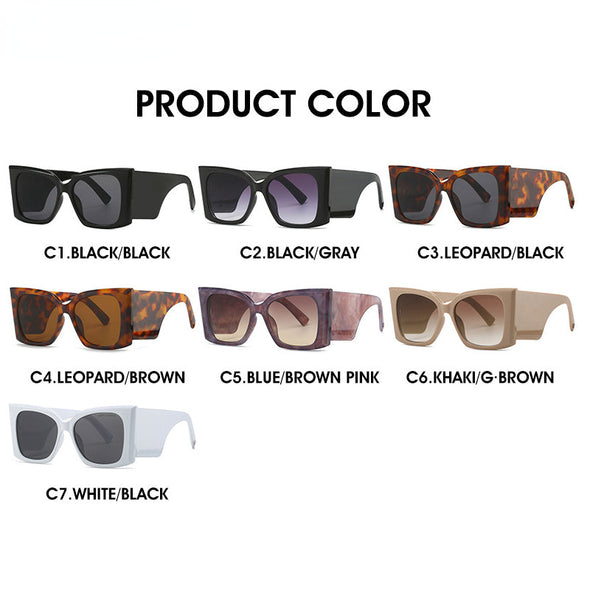 Oversized Cat Eye Sunglasses Women 2023 New Fashion Luxury Brand Big Frame Square Punk Sun Glasses Ladies Trendy Cat-Eye Eyewear