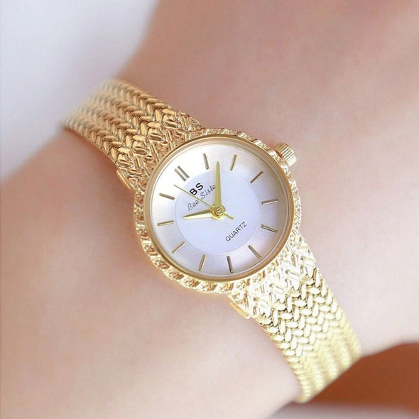 Bee Sister - Brand New Light Luxury Ins Wheat Watch Simple Temperament Female Small Golden Watch Quartz