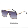 Oversized Sunglasses Men Luxury Brand Designer One Piece Mental Frame Square Sun Glasses For Man Vintage Lentes