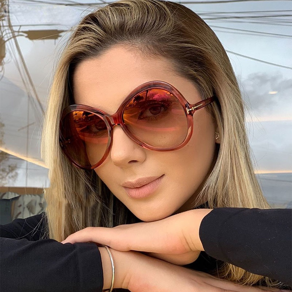 Oversized Sunglasses Men Women Big Round Shades UV400 Vintage Glasses Jollynova