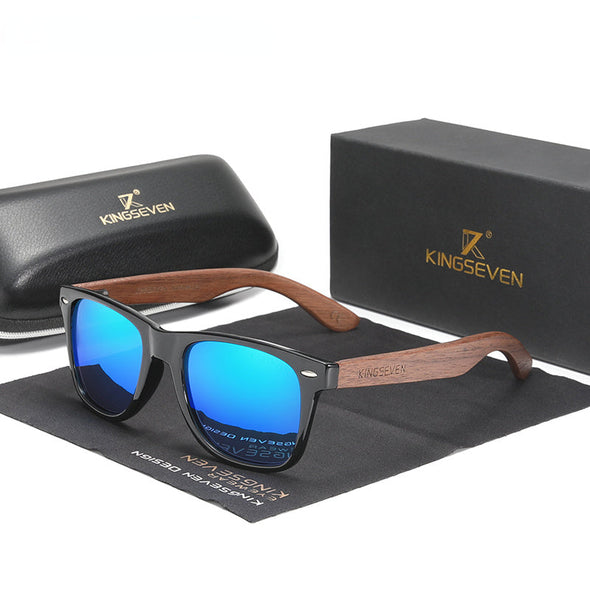 New Black Walnut  Wood Polarized Sunglasses Men's Glasses Handmade  Protection Eyewear Retro Wooden Box