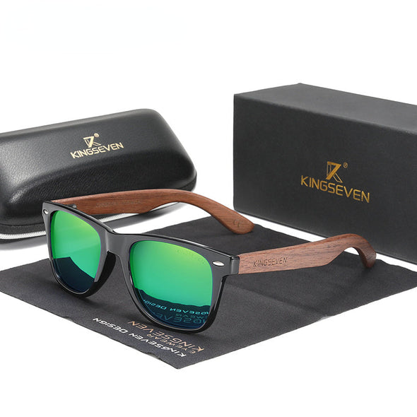 New Black Walnut  Wood Polarized Sunglasses Men's Glasses Handmade  Protection Eyewear Retro Wooden Box