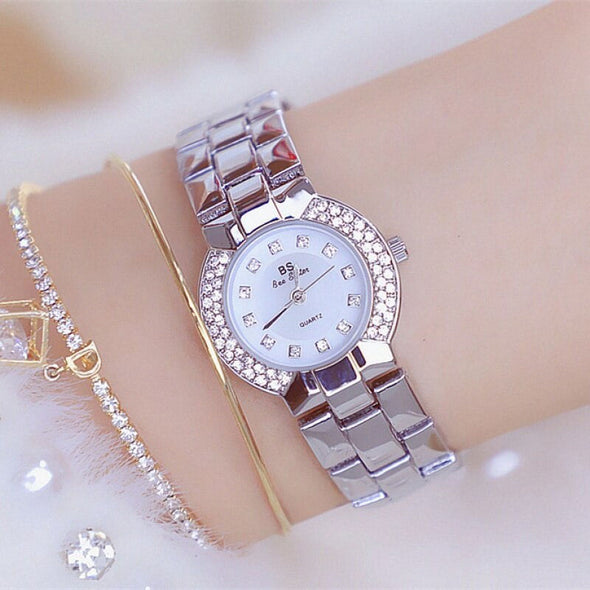Bee Sister - New Watch Chain Watch Small Chain Temperament and Fully-Jewelled Women's Watch Quartz Watch Popular Fashion