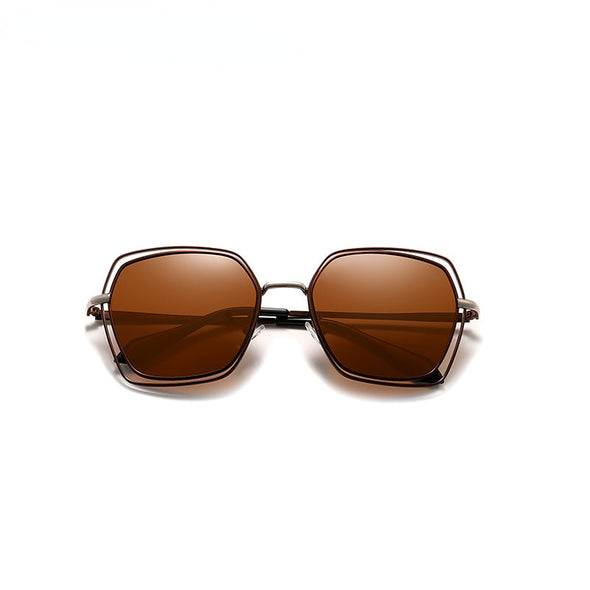 Elegant Series Polarized Sunglasses Double Frame Fashion Design Unisex Glasses Female Eyewear