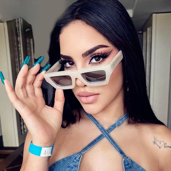 Cateye Square Sunglasses  Brand Designer Eyewear Men/Women Mirror Glasses Women Vintage Gafas