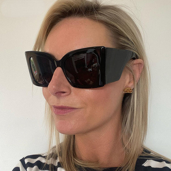 Oversized Cat Eye Sunglasses Women 2023 New Fashion Luxury Brand Big Frame Square Punk Sun Glasses Ladies Trendy Cat-Eye Eyewear