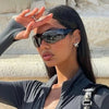 Punk One Piece Sunglasses Goggle Y2k Luxury Brand Wrap Around Sun Glasses 2000's Shades Eyewear UV400 Female Designer Eyeglasses