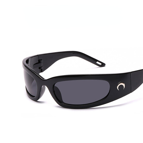 New Moon Rectangular Sunglasses for Women Man Vintage Outdoor Cycling Sports Hip Hop Punk Sun Glasses