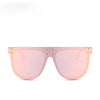 Fashion Unique Rivet Square Sunglasses Women Designer Flat Top Oversized Pink Sun Glasses