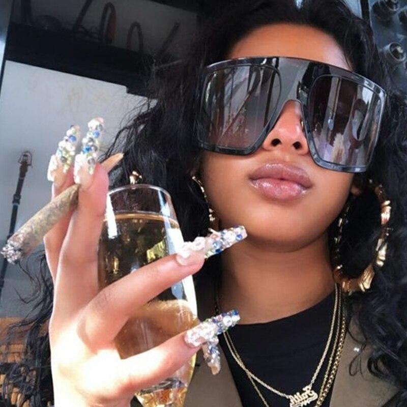 oversized black shades Women sunglasses men luxury brand Big Frame