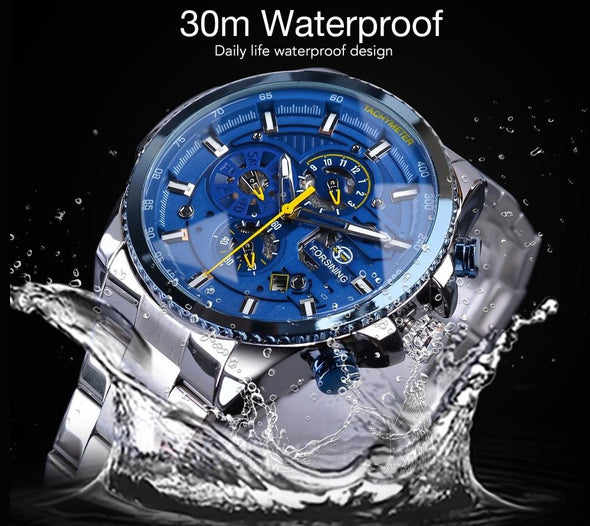 Forsining - 3 Dial Calendar Display Automatic Mechanical Wrist Watch
