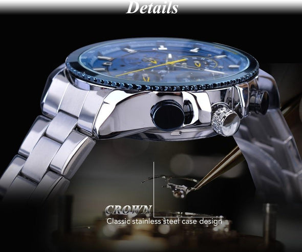 Forsining - 3 Dial Calendar Display Automatic Mechanical Wrist Watch