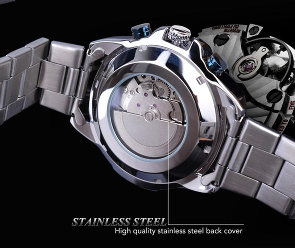 Forsining - 3 Dial Calendar Display Automatic Mechanical Wrist Watch