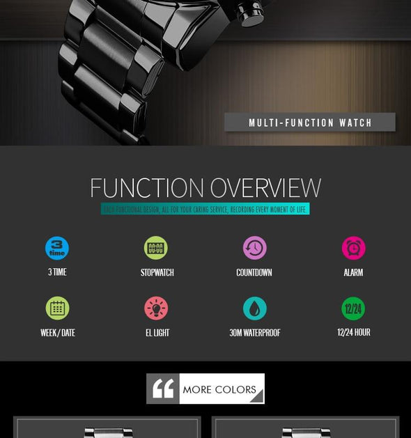 SKMEI - Digital Display Multifunctional Chronograph Quartz Wristwatch