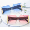 Fashion Oversized Square Rimless Sunglasses