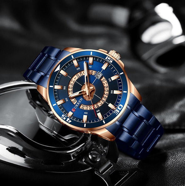 Curren - Dial Stainless Steel Water Resistant Quartz Watch