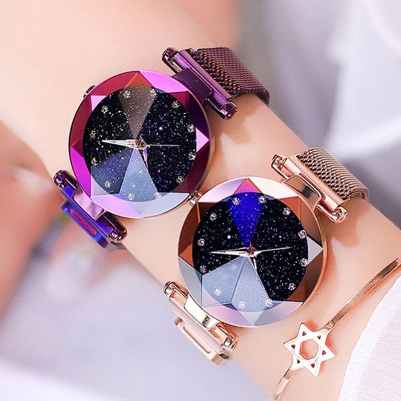 Luxury Rose Gold Women Watch Magnet Starry Sky Wrist Watch - China Smart  Watch and Watch price