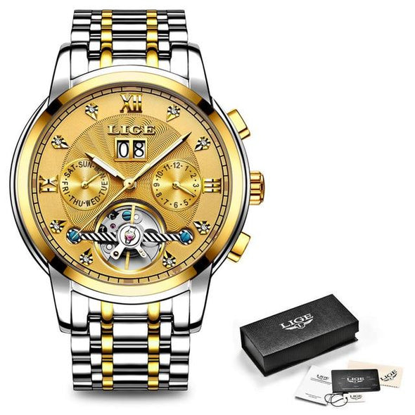 LIGE - Automatic Mechanical Tourbillon Watch