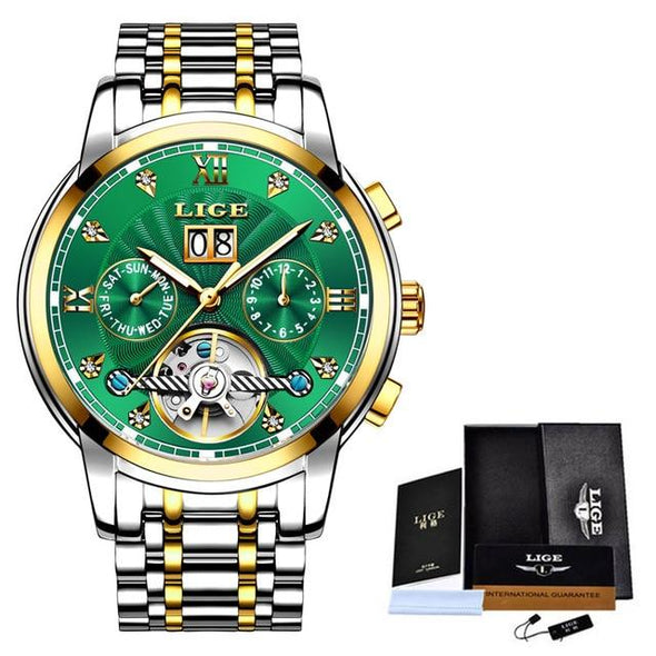 LIGE - Automatic Mechanical Tourbillon Watch