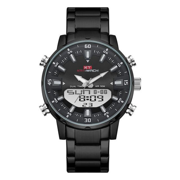 KAT - Dual Display Waterproof 3D Dial Analog Digital Quartz watch