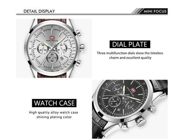 MINI FOCUS - Multifunction Sport Quartz Waterproof Watch