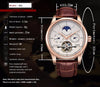 LG6826 - Automatic Mechanical Tourbillon Genuine Leather Waterproof Business Wristwatch