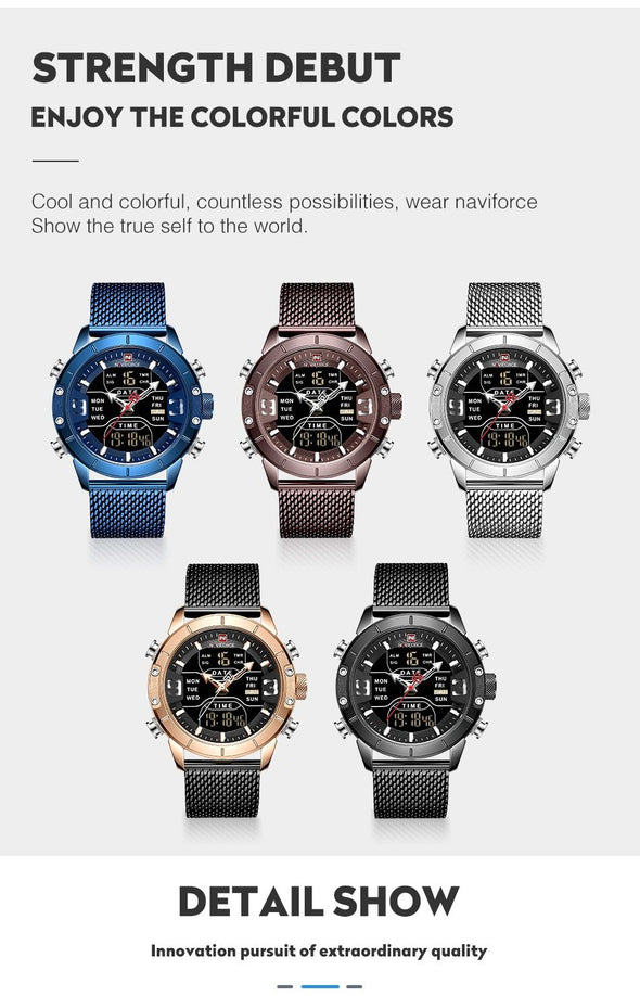 NAVIFORCE - LED Digital Display Military Sport Quartz Wrist Watch