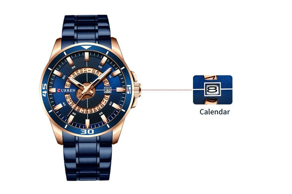 Curren - Dial Stainless Steel Water Resistant Quartz Watch