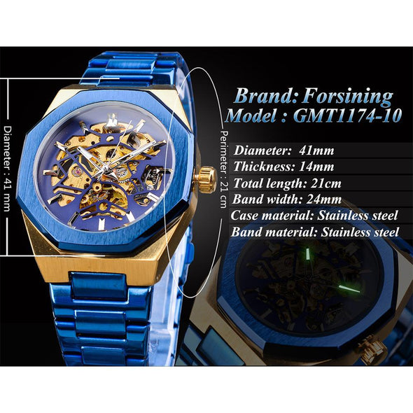 Forsining - Stainless Steel Waterproof Automatic Mechanical Watch