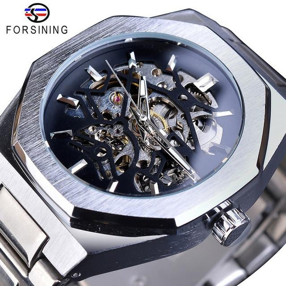 Forsining - Stainless Steel Waterproof Automatic Mechanical Watch