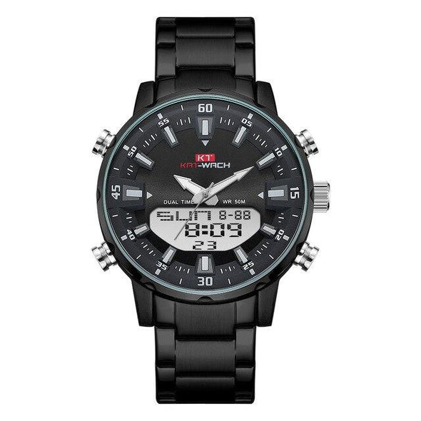 KAT - Dual Display Waterproof 3D Dial Analog Digital Quartz watch