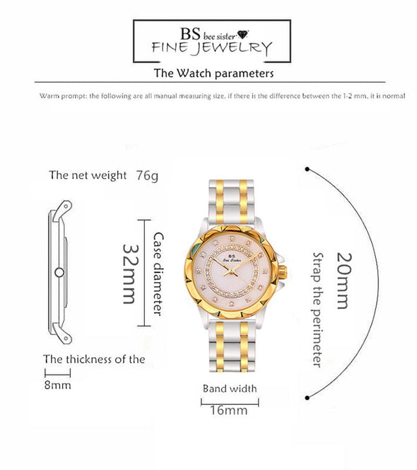 Bee Sister - Diamond Women's Quartz Watch (with a ins Bracelet as gift)